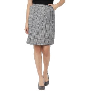 Allen Solly Woman Women Black & White Checked Knee Length Wrap Skirt at Rs.999